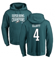 Nike Philadelphia Eagles #4 Jake Elliott Green Super Bowl LII Champions Pullover Hoodie