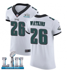 Men's Nike Philadelphia Eagles #26 Jaylen Watkins White Vapor Untouchable Elite Player Super Bowl LII NFL Jersey