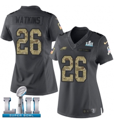 Women's Nike Philadelphia Eagles #26 Jaylen Watkins Limited Black 2016 Salute to Service Super Bowl LII NFL Jersey