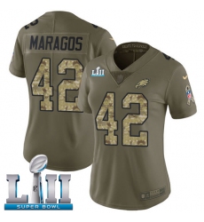 Women's Nike Philadelphia Eagles #42 Chris Maragos Limited Olive/Camo 2017 Salute to Service Super Bowl LII NFL Jersey