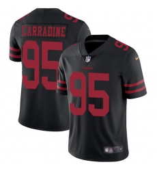 Men's Nike San Francisco 49ers #95 Tank Carradine Black Vapor Untouchable Limited Player NFL Jersey