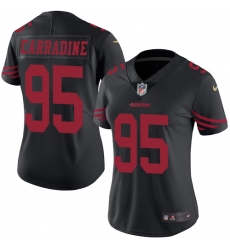 Women's Nike San Francisco 49ers #95 Tank Carradine Limited Black Rush Vapor Untouchable NFL Jersey