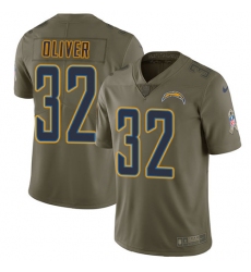 Men's Nike Los Angeles Chargers #32 Branden Oliver Limited Olive 2017 Salute to Service NFL Jersey