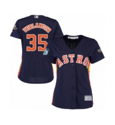 Women's Houston Astros #35 Justin Verlander Authentic Navy Blue Alternate Cool Base 2019 World Series Bound Baseball Jersey