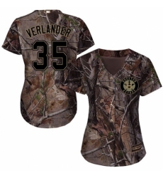 Women's Majestic Houston Astros #35 Justin Verlander Authentic Camo Realtree Collection Flex Base MLB Jersey
