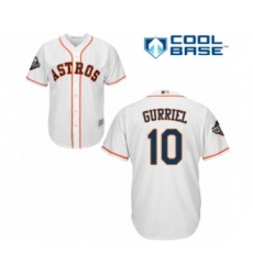 Youth Houston Astros #10 Yuli Gurriel Authentic White Home Cool Base 2019 World Series Bound Baseball Jersey