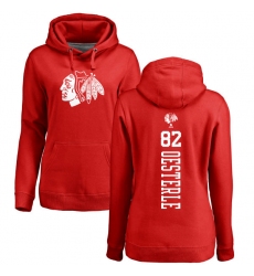 NHL Women's Adidas Chicago Blackhawks #82 Jordan Oesterle Red One Color Backer Pullover Hoodie