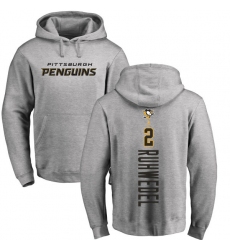 NHL Adidas Pittsburgh Penguins #2 Chad Ruhwedel Ash Backer Pullover Hoodie