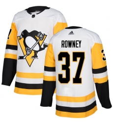 Youth Adidas Pittsburgh Penguins #37 Carter Rowney Authentic White Away NHL Jersey