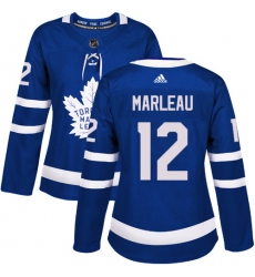 Women's Adidas Toronto Maple Leafs #12 Patrick Marleau Authentic Royal Blue Home NHL Jersey