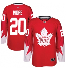 Youth Adidas Toronto Maple Leafs #20 Dominic Moore Authentic Red Alternate NHL Jersey