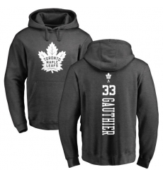 NHL Adidas Toronto Maple Leafs #33 Frederik Gauthier Charcoal One Color Backer Pullover Hoodie