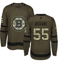 Youth Adidas Boston Bruins #55 Noel Acciari Authentic Green Salute to Service NHL Jersey