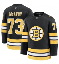 Men's Boston Bruins #73 Charlie McAvoy Black 2025 Home Stitched Hockey Jersey