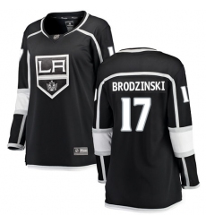 Women's Los Angeles Kings #17 Jonny Brodzinski Authentic Black Home Fanatics Branded Breakaway NHL Jersey