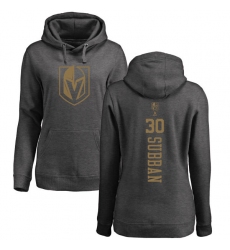 NHL Women's Adidas Vegas Golden Knights #30 Malcolm Subban Charcoal One Color Backer Pullover Hoodie