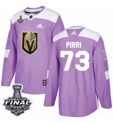 Men's Adidas Vegas Golden Knights #73 Brandon Pirri Authentic Purple Fights Cancer Practice 2018 Stanley Cup Final NHL Jersey