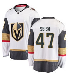 Youth Vegas Golden Knights #47 Luca Sbisa Authentic White Away Fanatics Branded Breakaway NHL Jersey