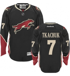 Men's Reebok Arizona Coyotes #7 Keith Tkachuk Authentic Black Third NHL Jersey