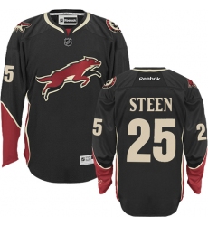 Women's Reebok Arizona Coyotes #25 Thomas Steen Authentic Black Third NHL Jersey