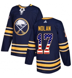 Youth Adidas Buffalo Sabres #17 Jordan Nolan Authentic Navy Blue USA Flag Fashion NHL Jersey