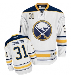 Men's Reebok Buffalo Sabres #31 Chad Johnson Authentic White Away NHL Jersey