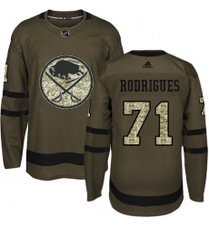 Youth Adidas Buffalo Sabres #71 Evan Rodrigues Authentic Green Salute to Service NHL Jersey