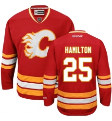 Women's Reebok Calgary Flames #25 Freddie Hamilton Authentic Red Third NHL Jersey