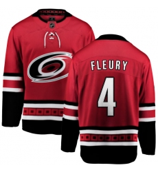 Men's Carolina Hurricanes #4 Haydn Fleury Fanatics Branded Red Home Breakaway NHL Jersey