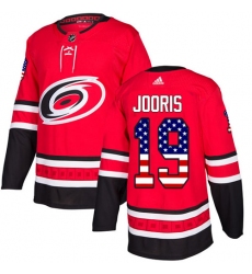 Youth Adidas Carolina Hurricanes #19 Josh Jooris Authentic Red USA Flag Fashion NHL Jersey