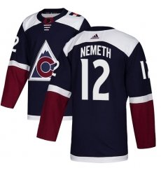 Men's Adidas Colorado Avalanche #12 Patrik Nemeth Authentic Navy Blue Alternate NHL Jersey