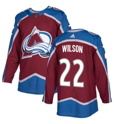 Men's Adidas Colorado Avalanche #22 Colin Wilson Authentic Burgundy Red Home NHL Jersey