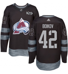 Men's Adidas Colorado Avalanche #42 Sergei Boikov Authentic Black 1917-2017 100th Anniversary NHL Jersey