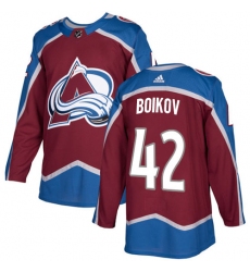 Men's Adidas Colorado Avalanche #42 Sergei Boikov Authentic Burgundy Red Home NHL Jersey