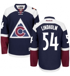 Women's Reebok Colorado Avalanche #54 Anton Lindholm Authentic Blue Third NHL Jersey