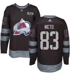Men's Adidas Colorado Avalanche #83 Matt Nieto Authentic Black 1917-2017 100th Anniversary NHL Jersey