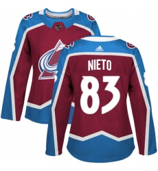 Women's Adidas Colorado Avalanche #83 Matt Nieto Authentic Burgundy Red Home NHL Jersey