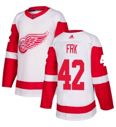 Women's Adidas Detroit Red Wings #42 Martin Frk Authentic White Away NHL Jersey