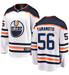 Men's Edmonton Oilers #56 Kailer Yamamoto Fanatics Branded White Away Breakaway NHL Jersey