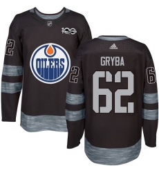 Men's Adidas Edmonton Oilers #62 Eric Gryba Authentic Black 1917-2017 100th Anniversary NHL Jersey