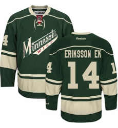 Youth Reebok Minnesota Wild #14 Joel Eriksson Ek Authentic Green Third NHL Jersey