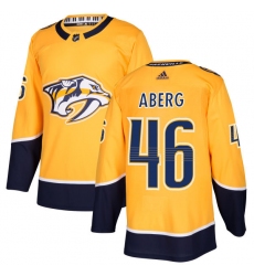 Men's Adidas Nashville Predators #46 Pontus Aberg Authentic Gold Home NHL Jersey