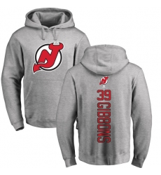 NHL Adidas New Jersey Devils #39 Brian Gibbons Ash Backer Pullover Hoodie