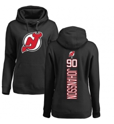 NHL Women's Adidas New Jersey Devils #90 Marcus Johansson Black Backer Pullover Hoodie