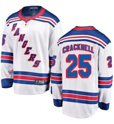 Men's New York Rangers #25 Adam Cracknell Fanatics Branded White Away Breakaway NHL Jersey