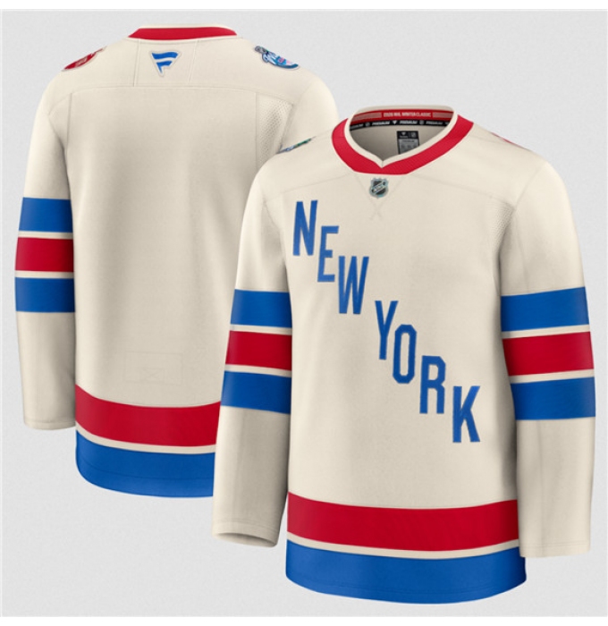 Men's New York Rangers Blank Cream 2026 Winter Classic Stitched Hockey Jersey