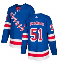 Men's Adidas New York Rangers #51 David Desharnais Premier Royal Blue Home NHL Jersey