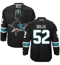Youth Reebok San Jose Sharks #52 Brandon Bollig Authentic Black Third NHL Jersey