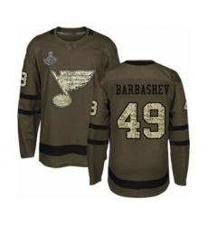 Men's St. Louis Blues #49 Ivan Barbashev Authentic Green Salute to Service 2019 Stanley Cup Champions Hockey Jersey