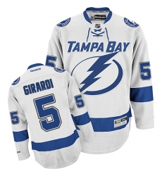 Women's Reebok Tampa Bay Lightning #5 Dan Girardi Authentic White Away NHL Jersey